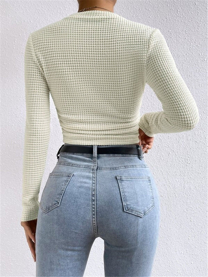 Drune | Slim-Pullover im Waffelmuster