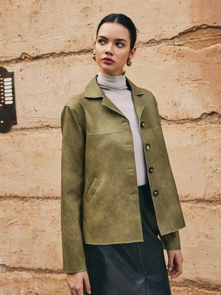 Drune | PU-Leder Gerade Jacke