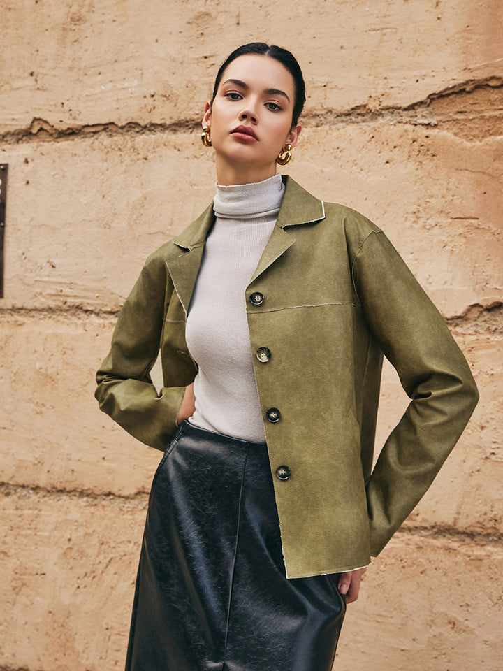 Drune | PU-Leder Gerade Jacke