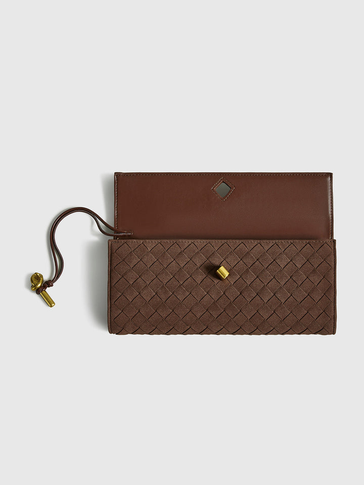 Drune | Klapp Suede Clutch Tasche
