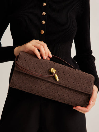 Drune | Klapp Suede Clutch Tasche
