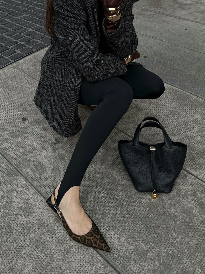 Drune | Leopard Kitten Slingback Pumps