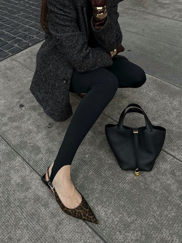 Drune | Leopard Kitten Slingback Pumps