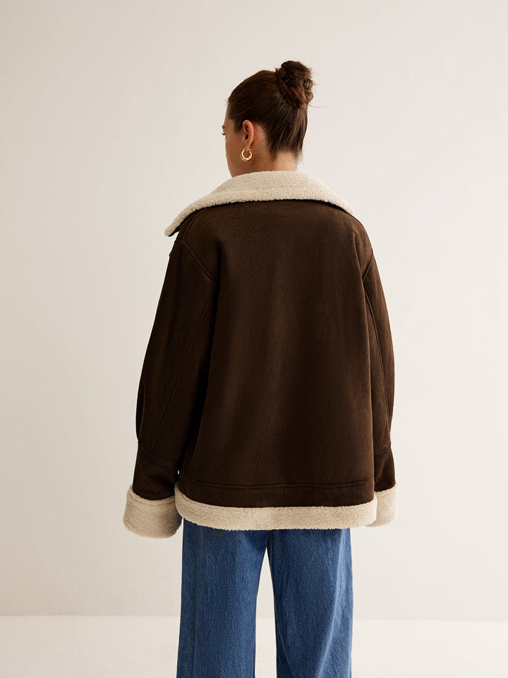 Drune | Jahrgang Fleece Jacke - Braun