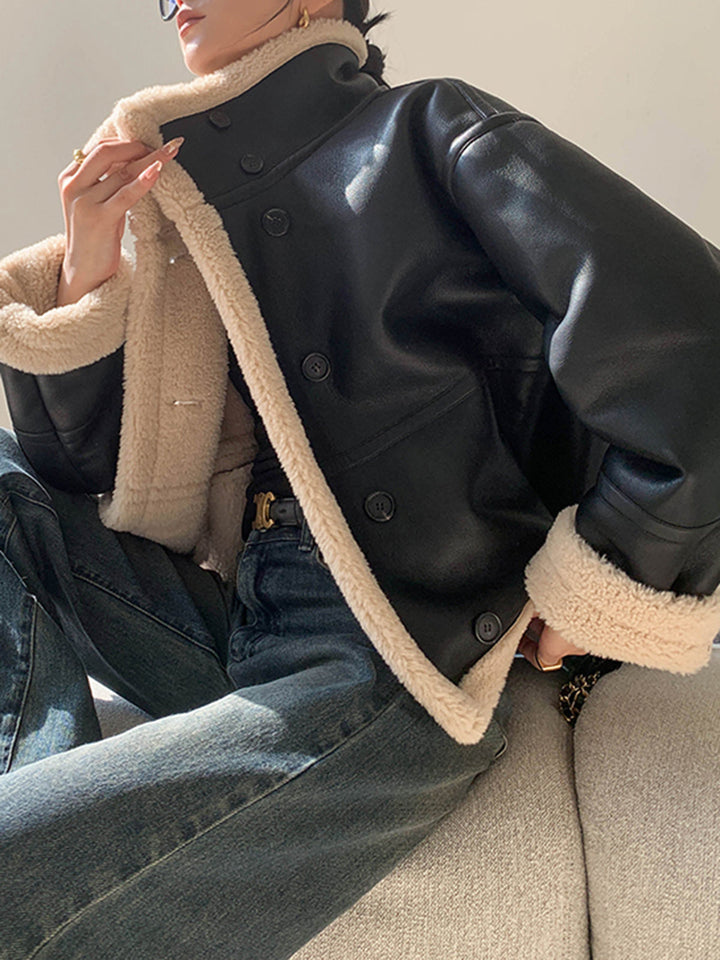 Drune | Gefütterte Kunstlederjacke