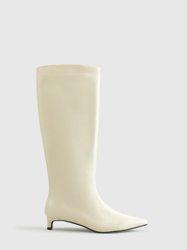 Drune | Spitze Zehen Kitten Knielange Stiefel