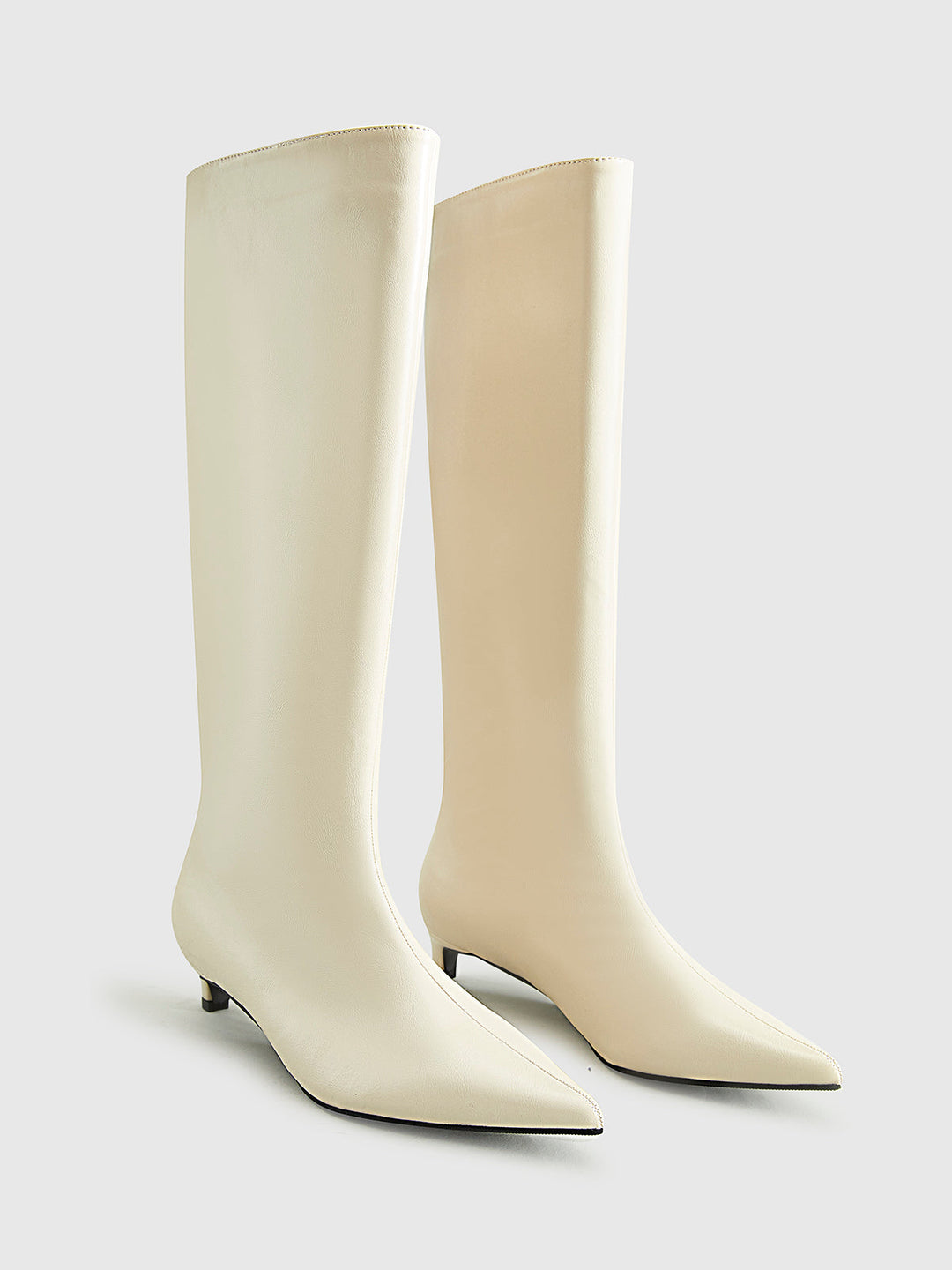 Drune | Spitze Zehen Kitten Knielange Stiefel