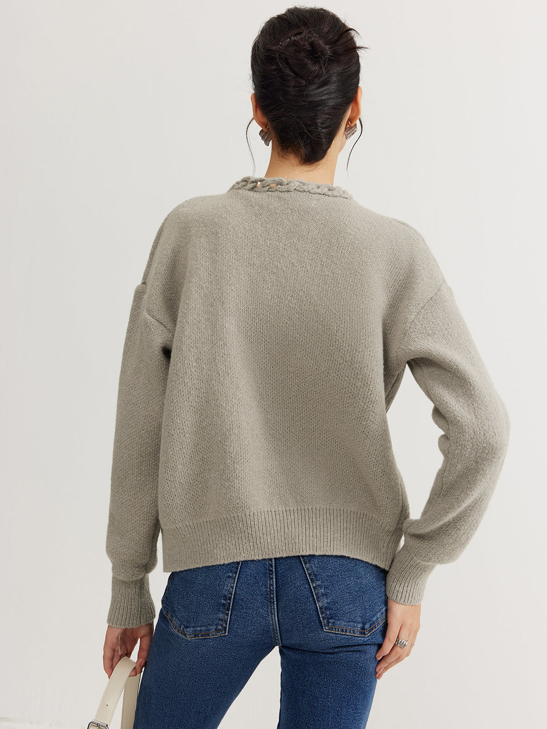 Drune | Cardigan mit Geflochtenem Rand Weicher Strick Zeitloser Komfort