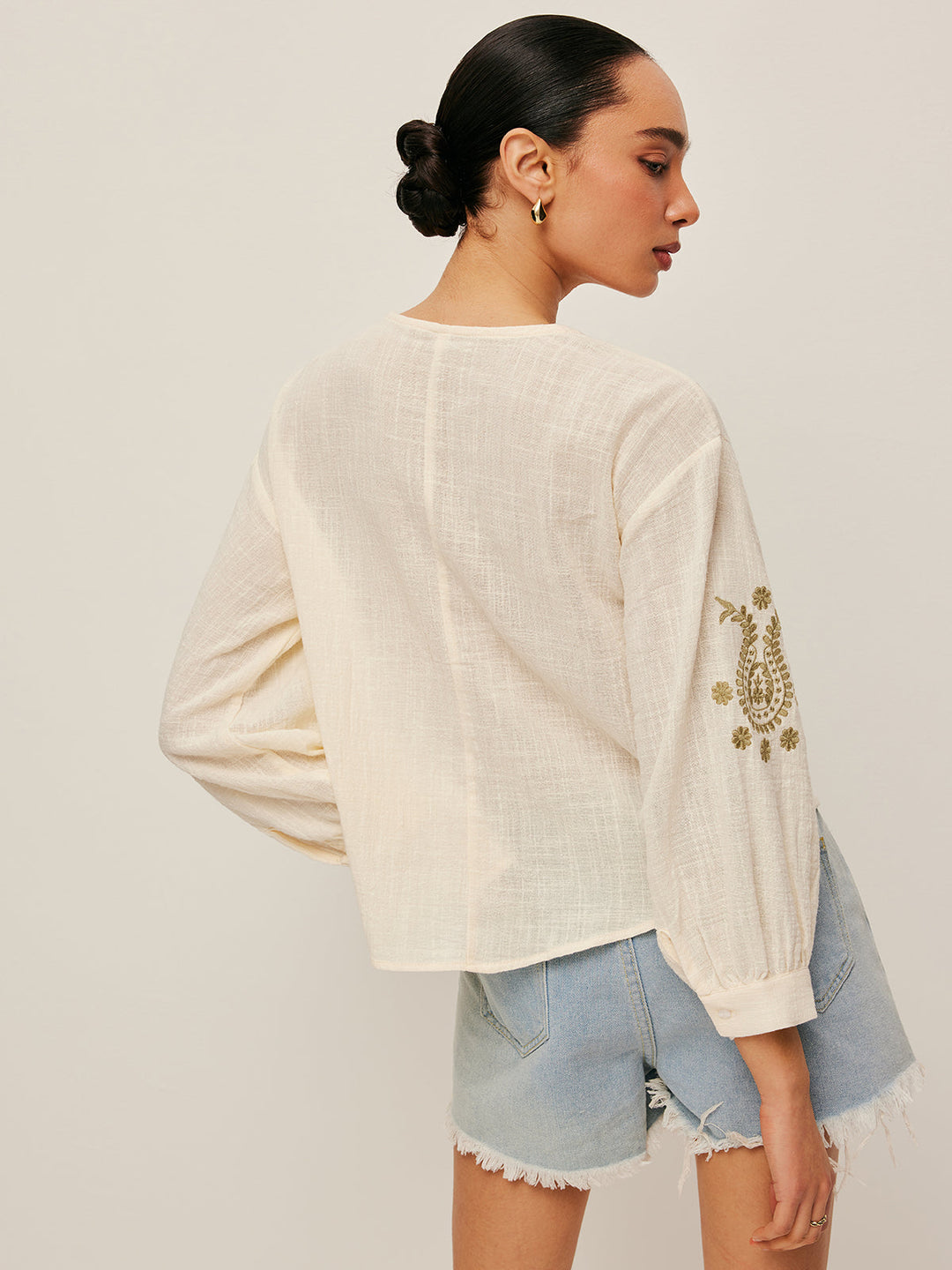 Drune | Boho Gestickte Bluse