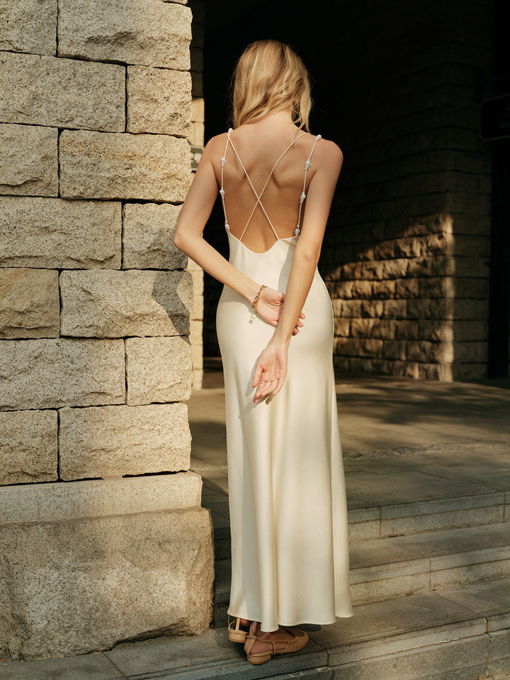 Drune | Satin Rückenauschnitt Slip Kleid