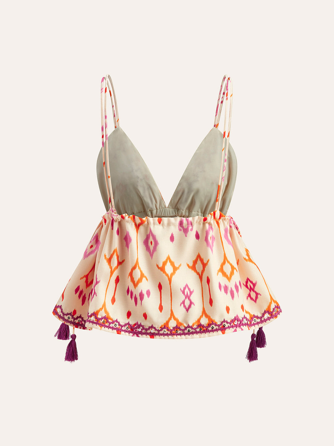 Drune | Bestickte Boho Quastenbinder Cami Top