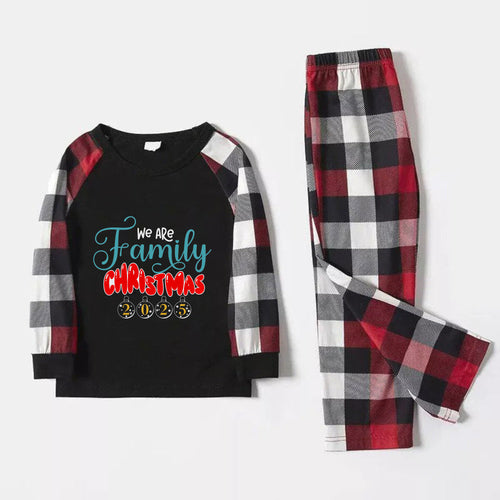 Drune | Weihnachtsfamilien-Matching-Pyjamas - Rotes und graues karierter Pjs-Set mit 