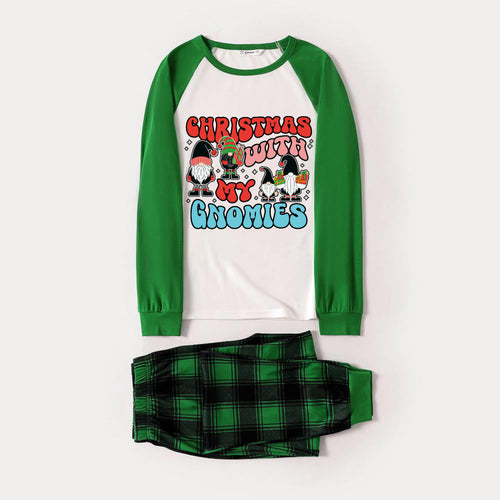 Drune | Grünes Raglan-Top Grünes Karierte Weihnachts-Pyjama-Set mit 