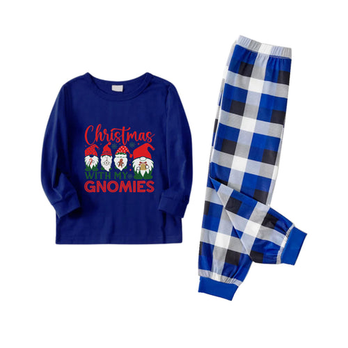 Drune | Weihnachten Familie Abl matching Schlafanzüge - Navy & Weiß Karierte Pjs Set mit 