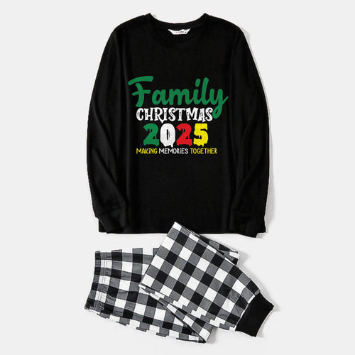 Drune | Schwarz-weißes karierter Weihnachts-Pyjama-Set mit 