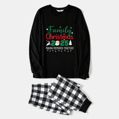 Drune | Schwarz und Weiß Karo Weihnachts-Pyjama-Set mit Santa und 