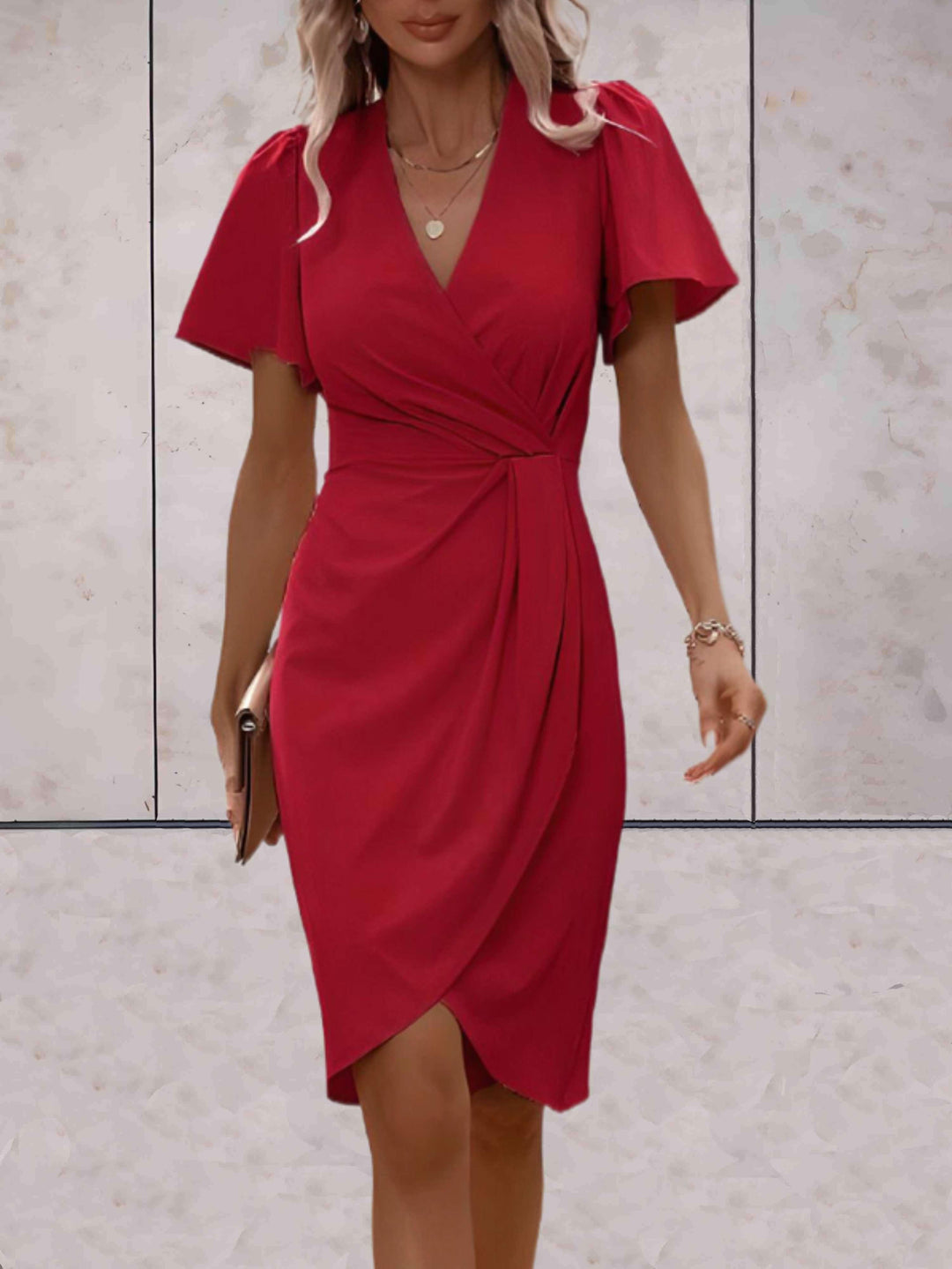 Drune | Klassisches Wickelkleid Mit Eleganter V-Ausschnitt