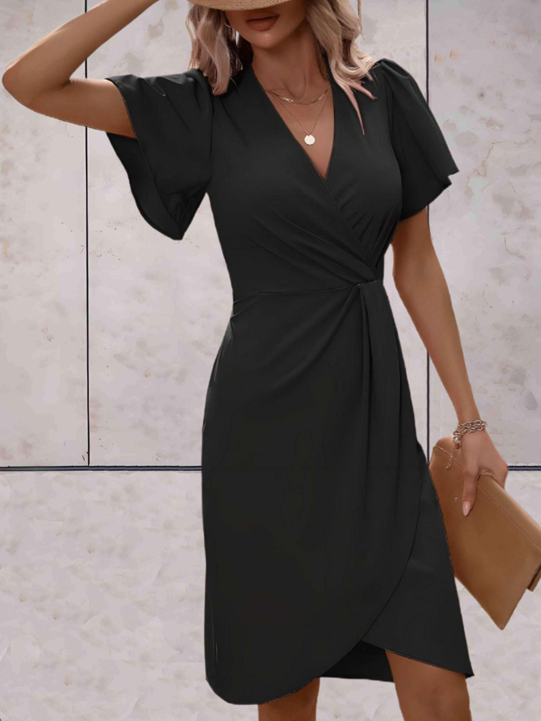 Drune | Klassisches Wickelkleid Mit Eleganter V-Ausschnitt