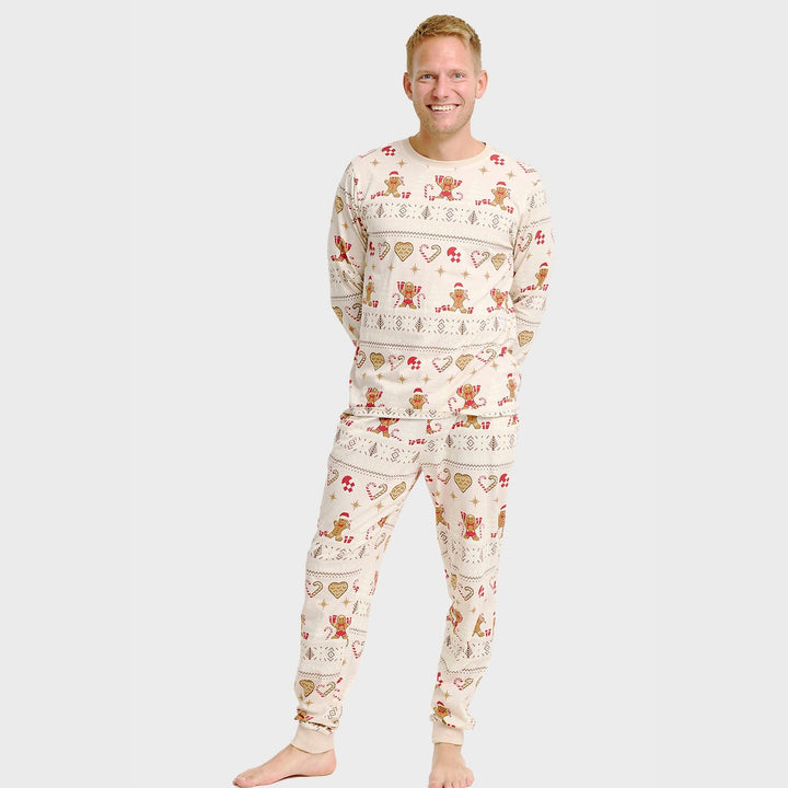 Drune | Christmas Cookie Weihnachts-Pyjama beige - Herren