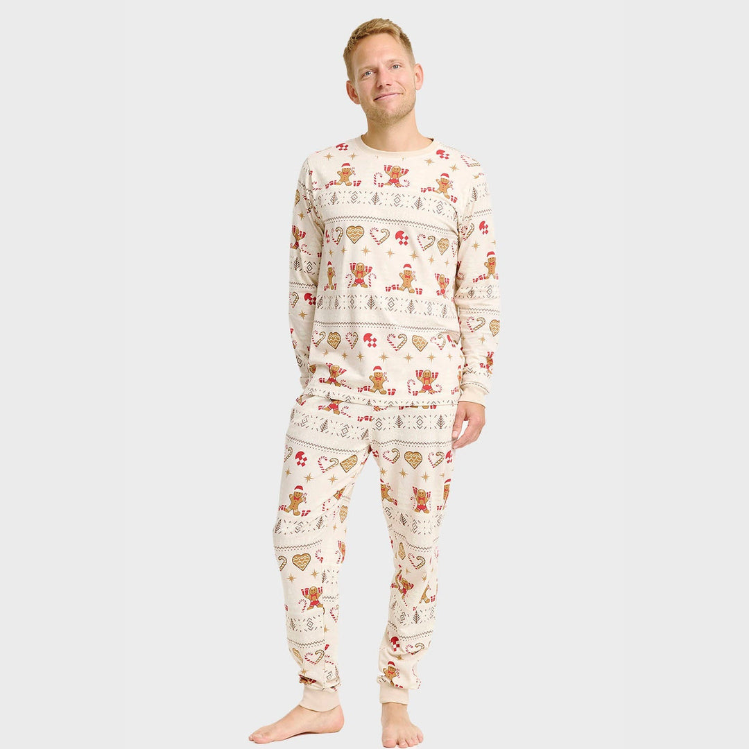 Drune | Christmas Cookie Weihnachts-Pyjama beige - Herren