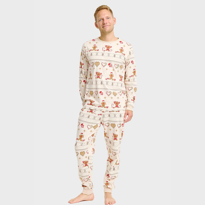 Drune | Christmas Cookie Weihnachts-Pyjama beige - Herren