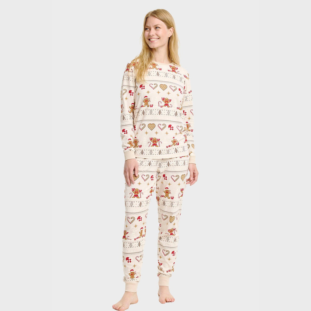 Drune | Christmas Cookie Weihnachts-Pyjama beige - Damen