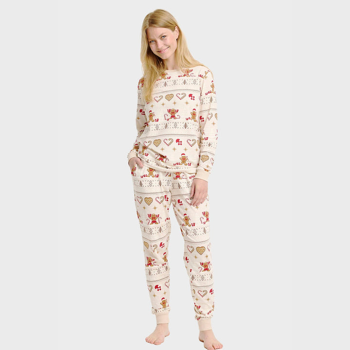 Drune | Christmas Cookie Weihnachts-Pyjama beige - Damen