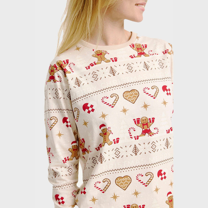Drune | Christmas Cookie Weihnachts-Pyjama beige - Damen