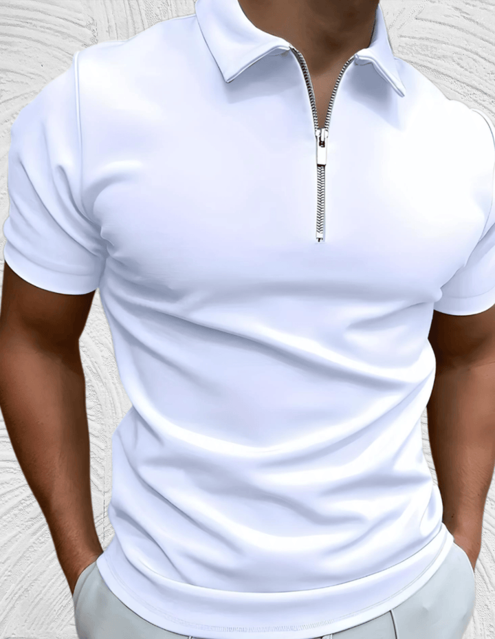 Drune Gut sitzendes Herren-Poloshirt mit Reißverschluss