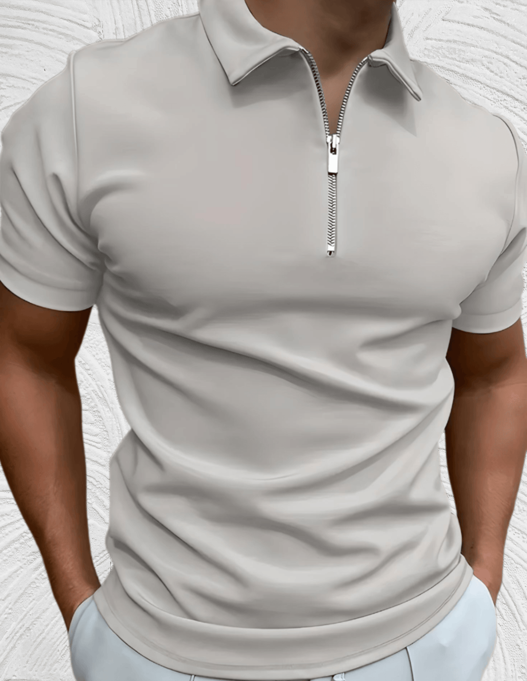 Drune Gut sitzendes Herren-Poloshirt mit Reißverschluss