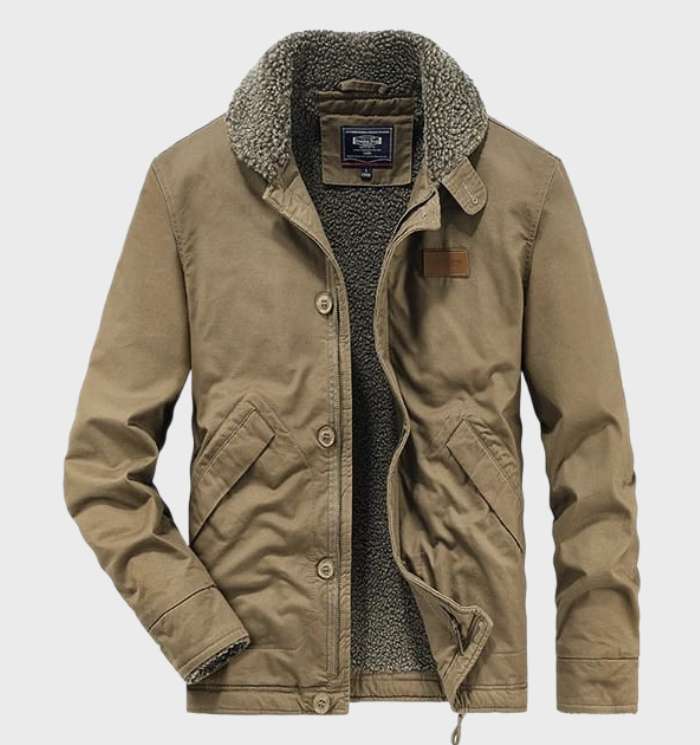 Drune | Winterjacke mit Fleece-Futter – Gefütterte Outdoorjacke mit Reißverschluss und Knöpfen