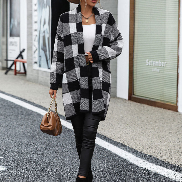 Drune | Kariert Strickstrickjacke
