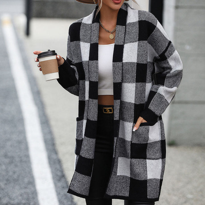 Drune | Kariert Strickstrickjacke