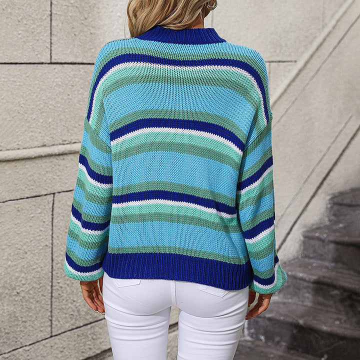 Drune | Gestreifter Strickpullover in Sanften Tönen