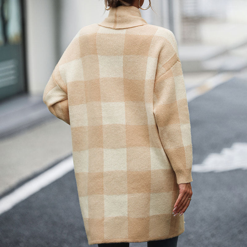Drune | Lässige Karierte Strickjacke