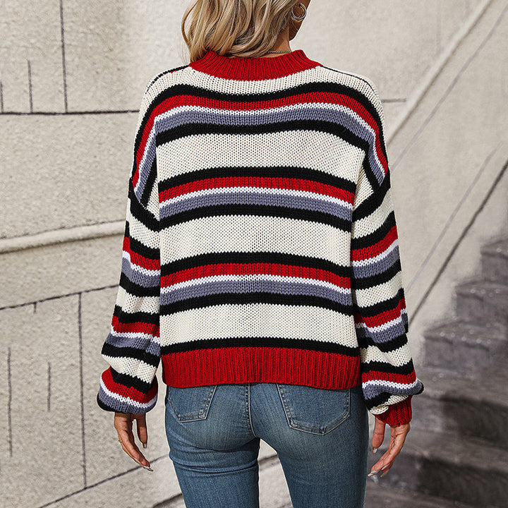 Drune | Gestreifter Strickpullover in Sanften Tönen