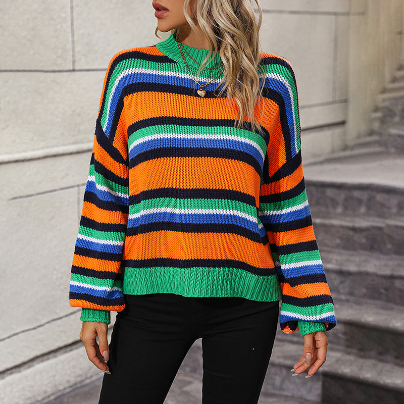 Drune | Gestreifter Strickpullover in Sanften Tönen