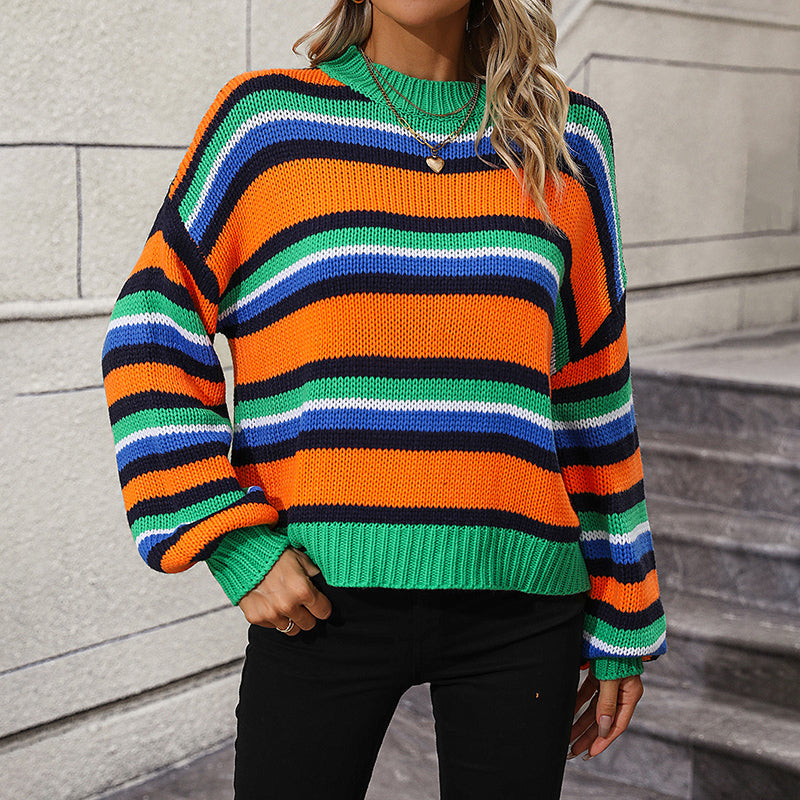 Drune | Gestreifter Strickpullover in Sanften Tönen