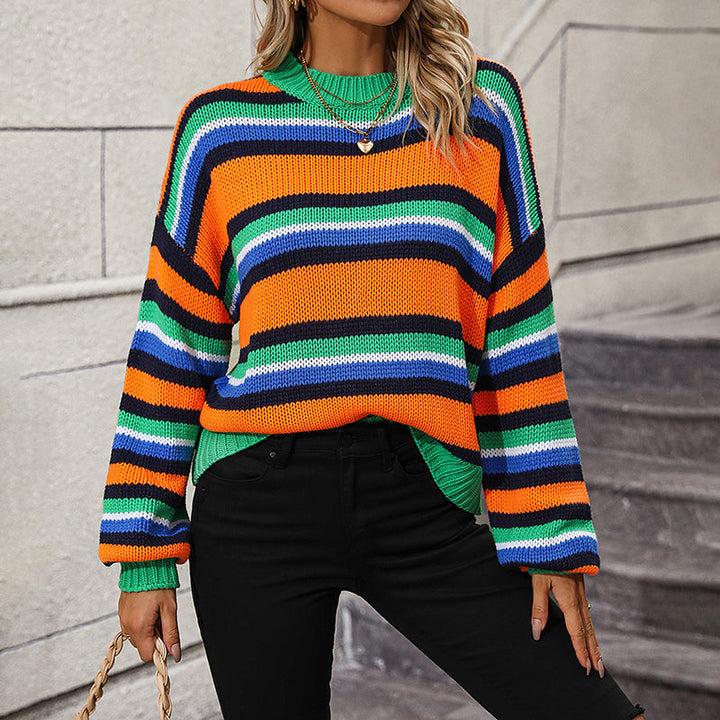 Drune | Gestreifter Strickpullover in Sanften Tönen