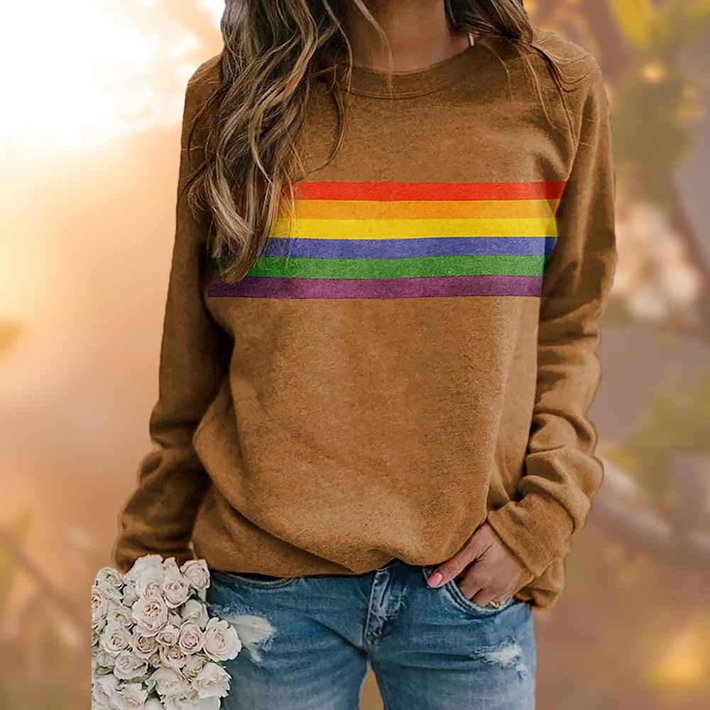 Drune | Weicher Baumwollpullover Mit Regenbogenstreifen