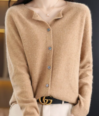Drune | Strickjacke mit O Ausschnitt Damenpullover