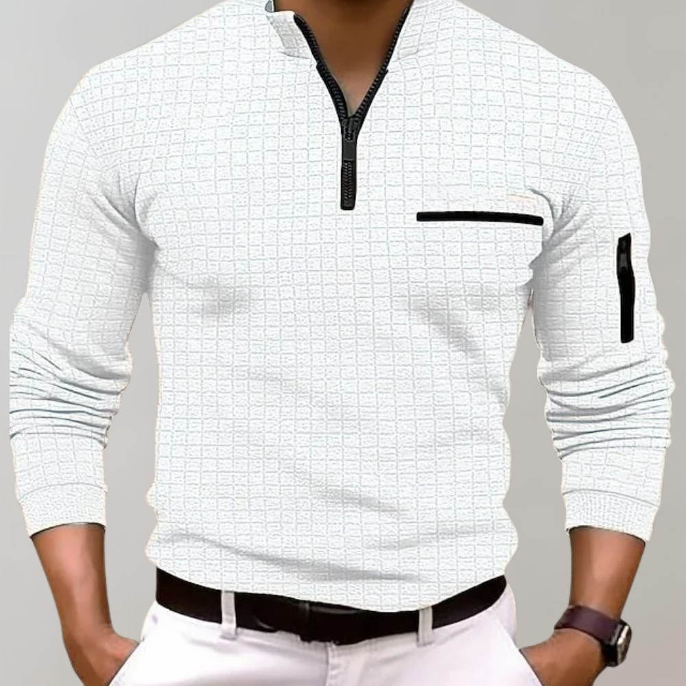 Drune | Langarm Polohemd aus Baumwolle - Klassisches Poloshirt für Freizeit, Büro und Übergangszeit