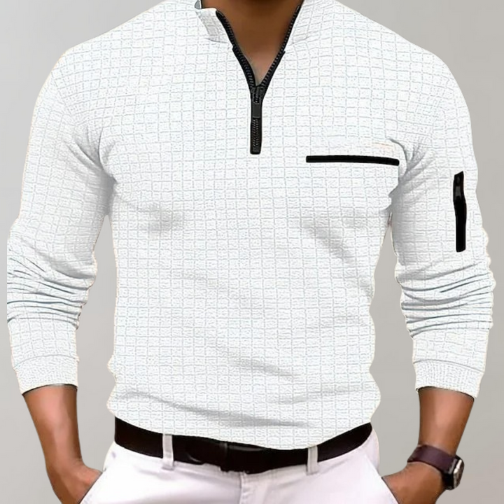 Drune | Langarm Polohemd aus Baumwolle - Klassisches Poloshirt für Freizeit, Büro und Übergangszeit