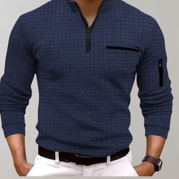 Drune | Langarm Polohemd aus Baumwolle - Klassisches Poloshirt für Freizeit, Büro und Übergangszeit