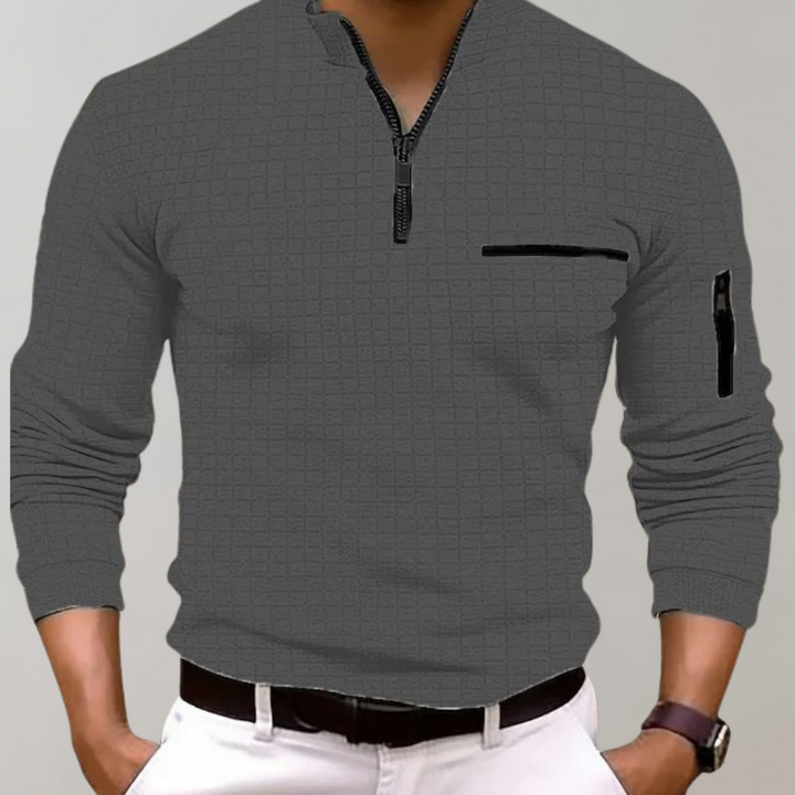 Drune | Langarm Polohemd aus Baumwolle - Klassisches Poloshirt für Freizeit, Büro und Übergangszeit