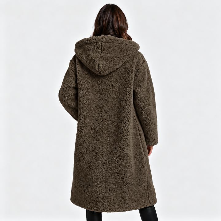 Damen Teddy Mantel mit Kapuze | Drune