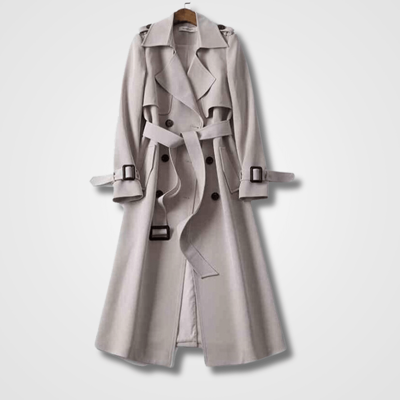 Drune | Langer Trenchcoat - Gürteltaille - Leichtes Polyester - Zeitlose Oberbekleidung