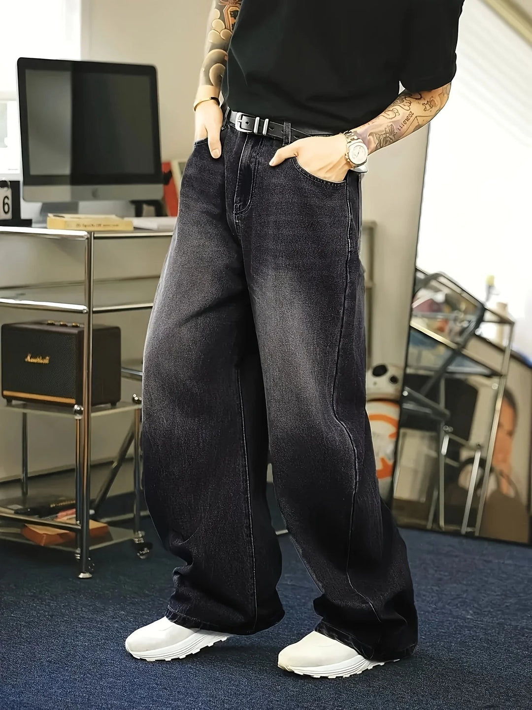 Drune | Baggy Jeans für Herren - Lockerer Schnitt Vintage-Look