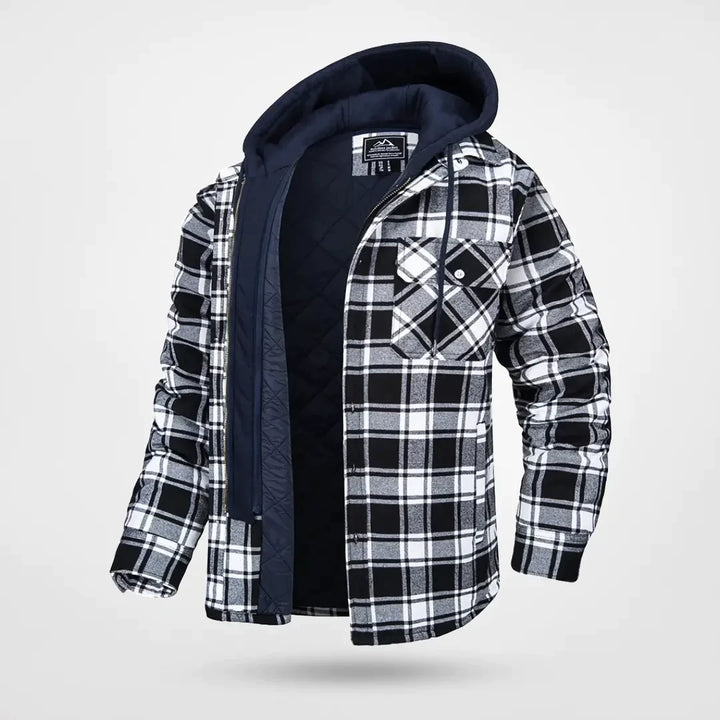 Drune | Herren Kapuzen-Karo-Jacke - Kariert