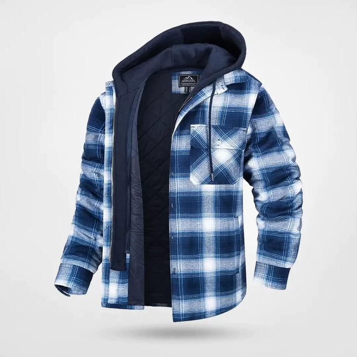 Drune | Herren Kapuzen-Karo-Jacke - Kariert